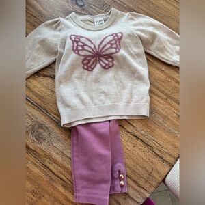 Janie and Jack Cream and Pink Kids Matching Set